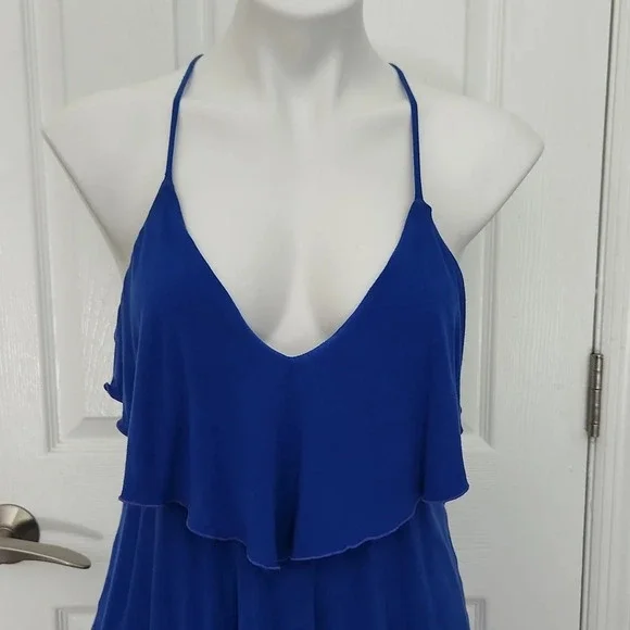 Moon Katz Royal Blue Layered Open Back Top - Picture 3 of 13